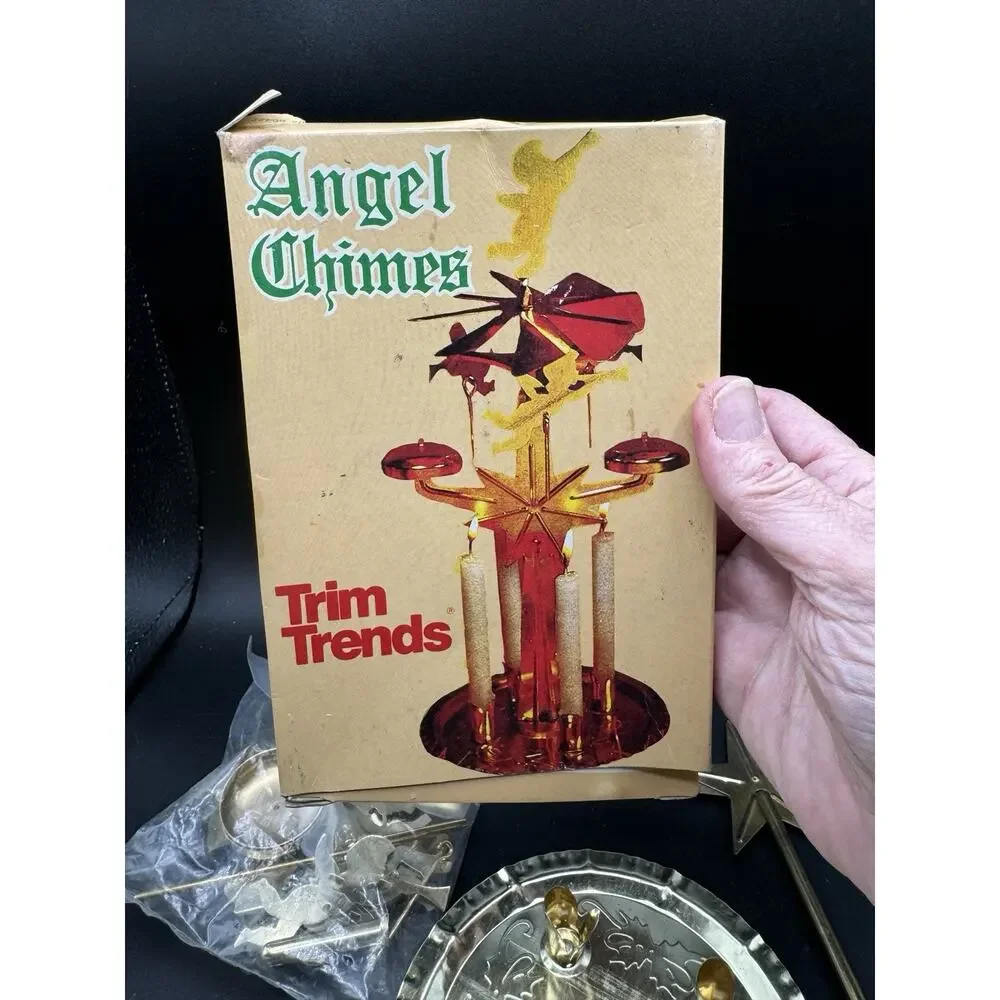 Vintage Christmas 'Angel Chimes' candle holder set Brass Swedish Tradition S1L